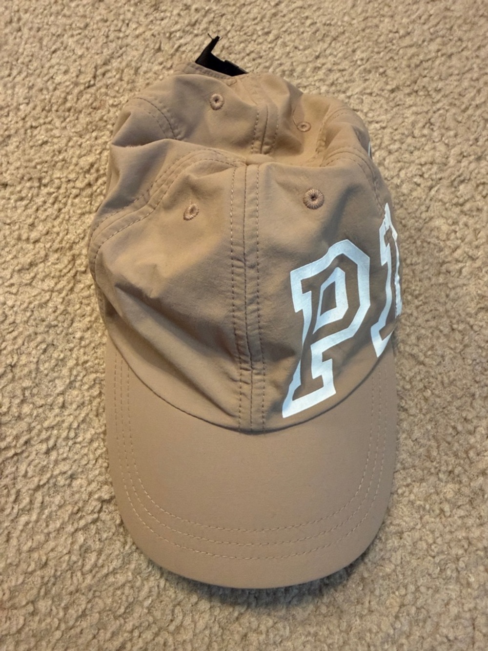 PINK Victoria's Secret Beige Baseball Cap with White Logo